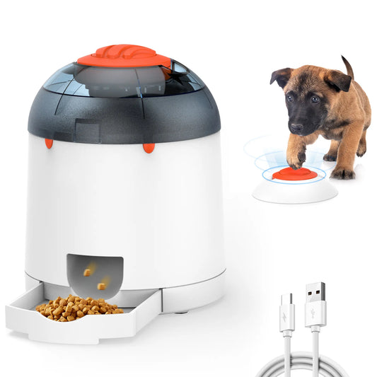 Potaroma Interactive IQ Training Pet Feeder - 280ml Rechargeable Automatic Treat Dispenser and Remote-Controlled Food Toy for Dogs and Cats of All Breeds