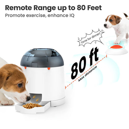 Potaroma Interactive IQ Training Pet Feeder - 280ml Rechargeable Automatic Treat Dispenser and Remote-Controlled Food Toy for Dogs and Cats of All Breeds