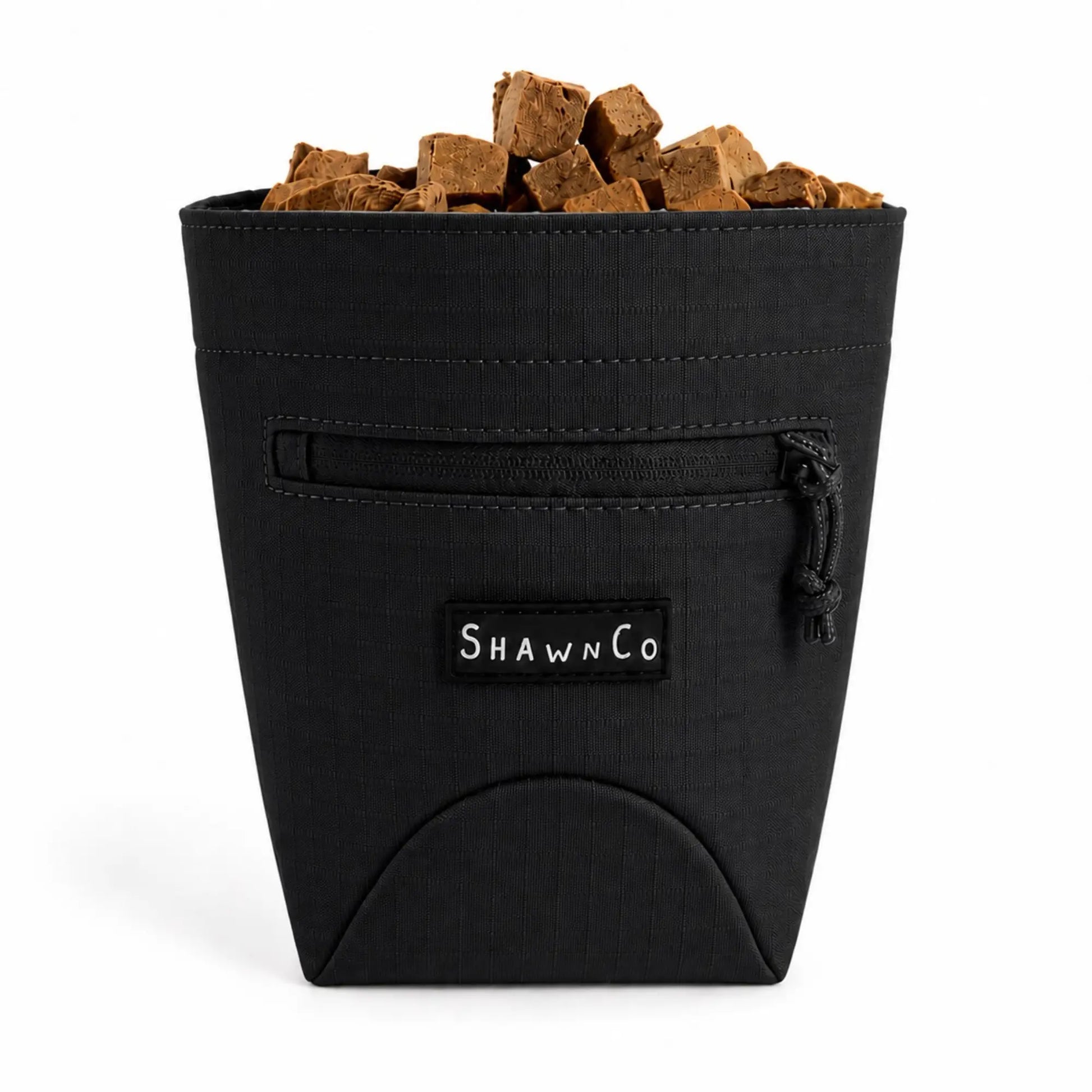 Shawnco Dog Treat Pouch - Magnetic Closure Training Bag with Adjustable Waist Belt (Up to 52"), Clip-On Option, and Front Zippered Pocket (Driftwood)