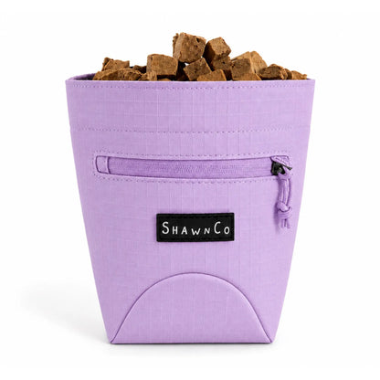Shawnco Dog Treat Pouch - Magnetic Closure Training Bag with Adjustable Waist Belt (Up to 52"), Clip-On Option, and Front Zippered Pocket (Driftwood)