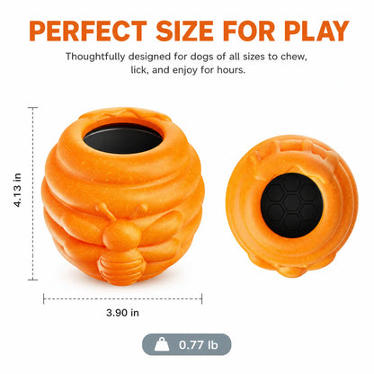 3-In-1 Honey Jar Dog Toy - Freezable Lick Bowl, Treat Dispenser, Chew-Resistant Enrichment Toy with 2 Detachable Cups, Ideal for Freeze Use, Daily Play, Dispense Treats & Camping Essentials