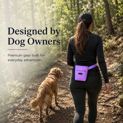 Shawnco Dog Treat Pouch - Magnetic Closure Training Bag with Adjustable Waist Belt (Up to 52"), Clip-On Option, and Front Zippered Pocket (Driftwood)
