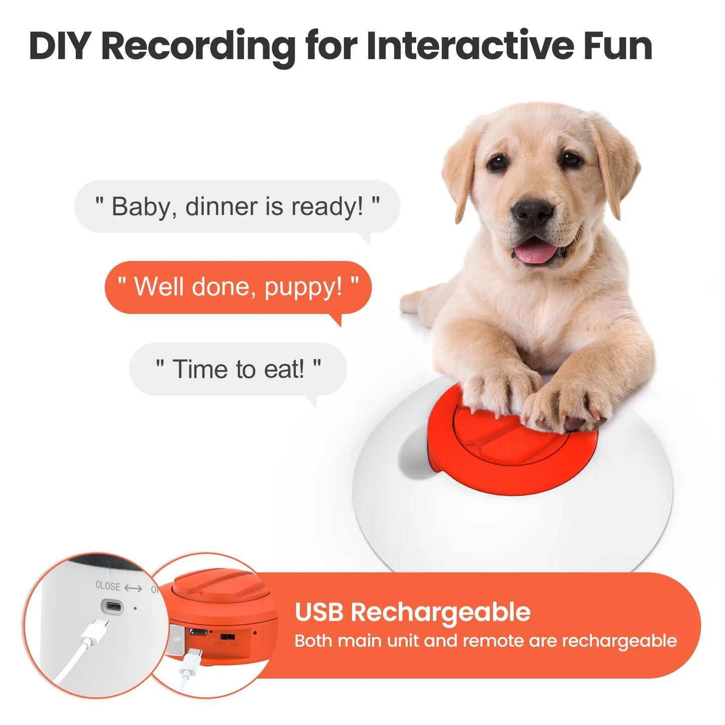 Potaroma Interactive IQ Training Pet Feeder - 280ml Rechargeable Automatic Treat Dispenser and Remote-Controlled Food Toy for Dogs and Cats of All Breeds